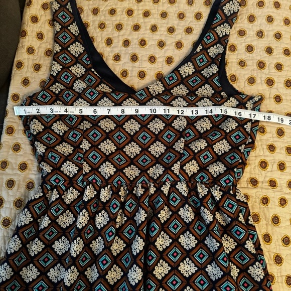 One Clothing Geometric Boho Cinched Waist Mini Dress: Medium - Picture 12 of 14